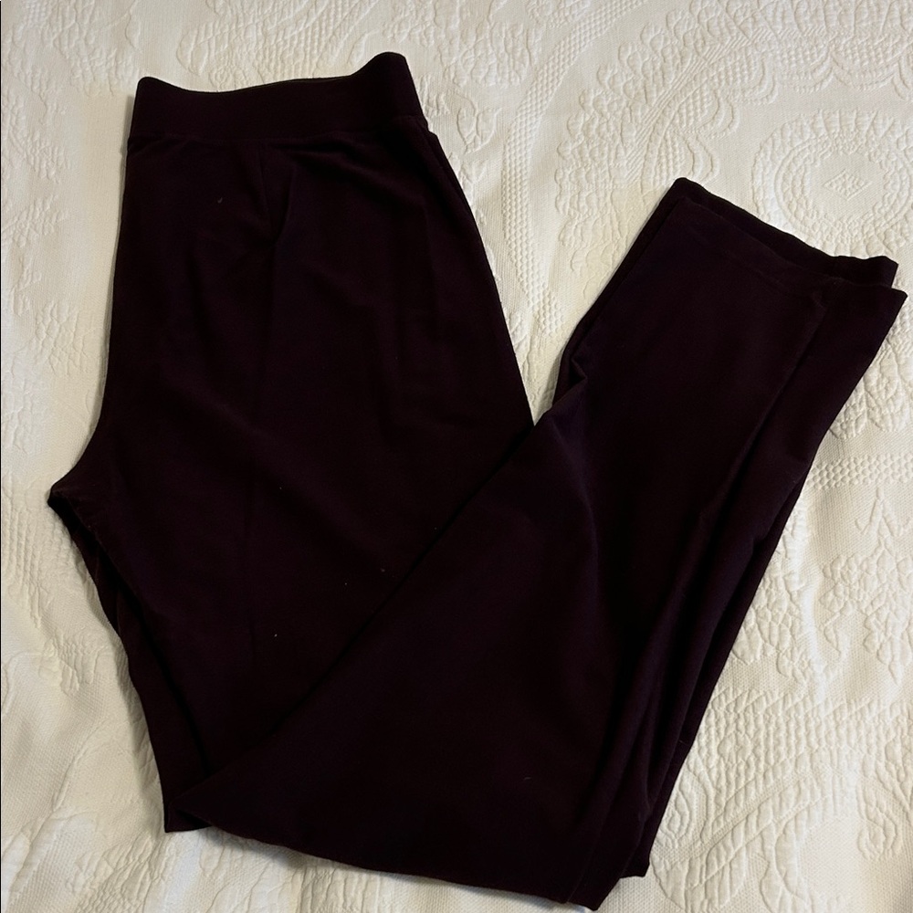 Eileen Fisher brown elastic waist pants